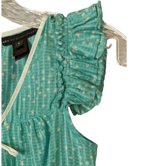 MARC BY MARC JACOBS Cotton Silk Blend Ruffle Short Sleeve Top Size Small - Picture 4 of 11